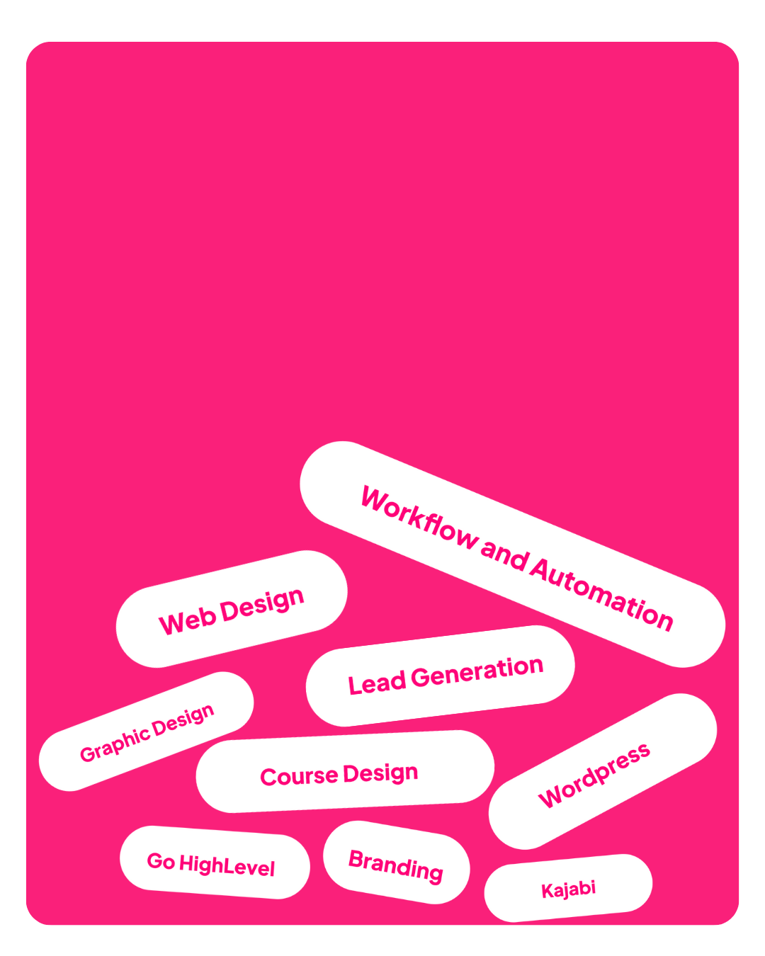 A graphic from SavvyChic Design showing different colored pills, each labeled with a specific service offered by the agency, representing the comprehensive solutions they provide.