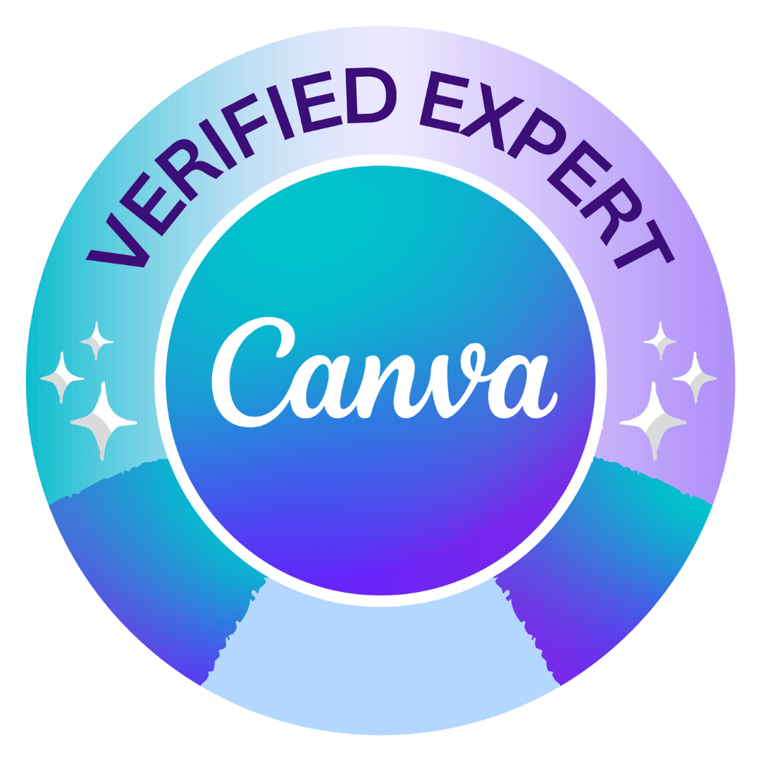 The official Verified Canva Expert logo, displayed by SavvyChic Design to represent the agency's certified expertise in using the Canva platform.