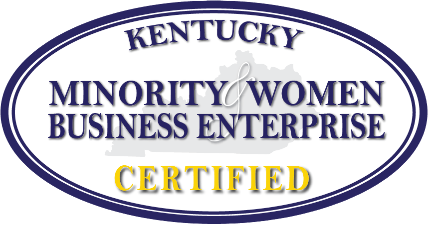 The official Kentucky Minority Women Business Enterprise logo, displayed in association with SavvyChic Design to represent the agency's certified status.