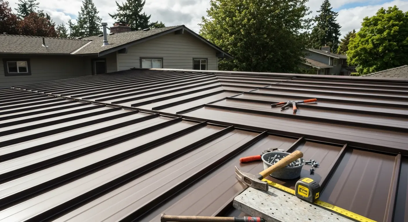 Metal roof installation