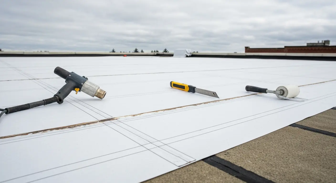 Flat roof membrane repair