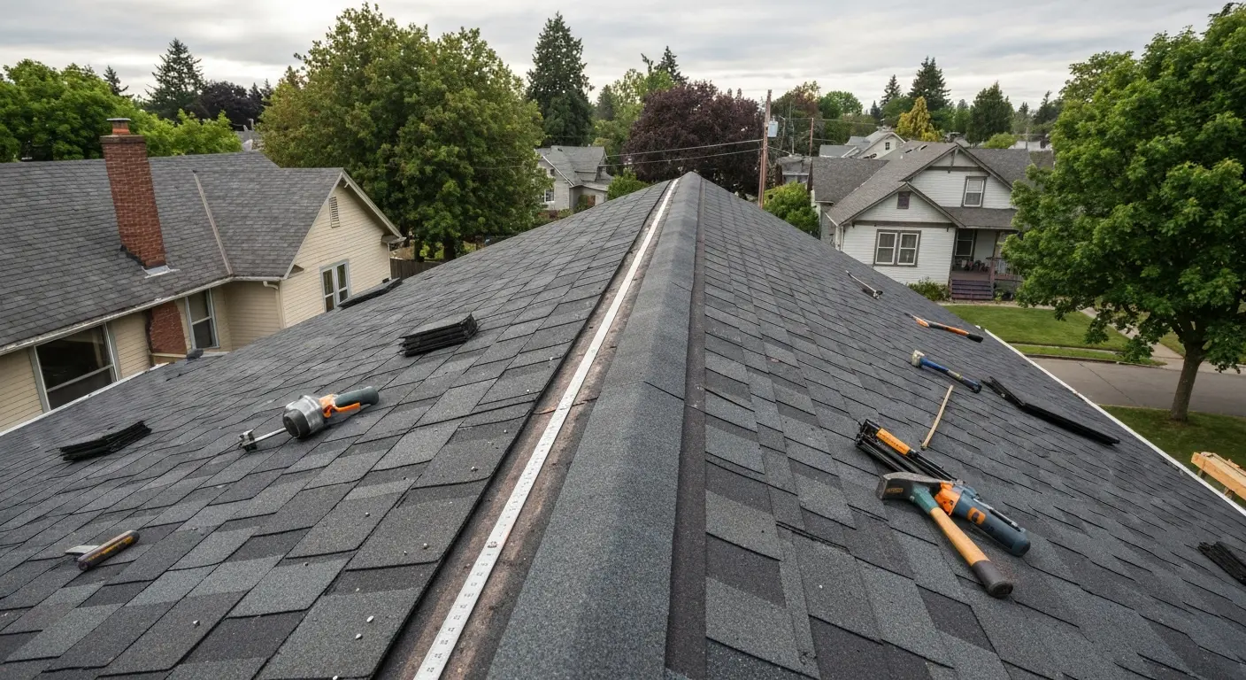 Asphalt shingle installation