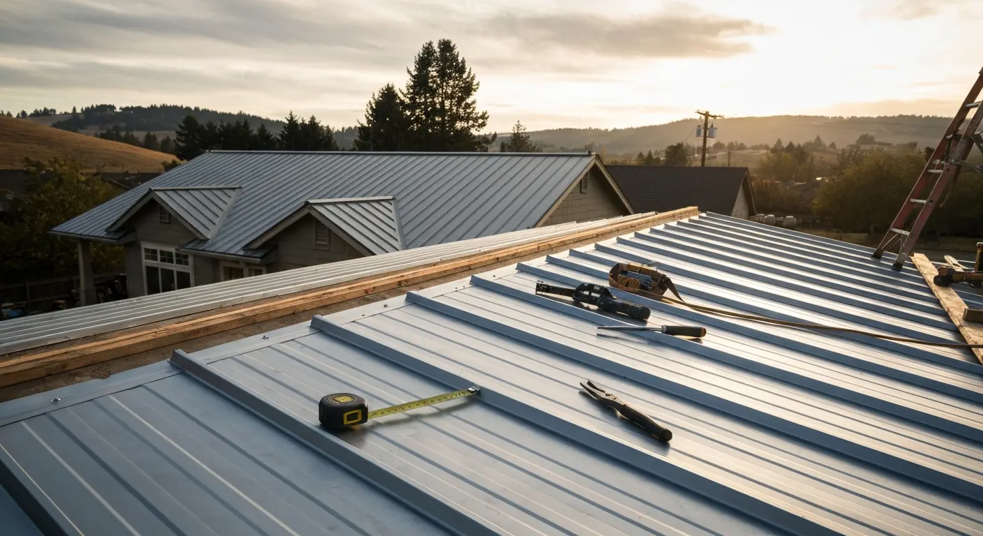 Metal roofing installation