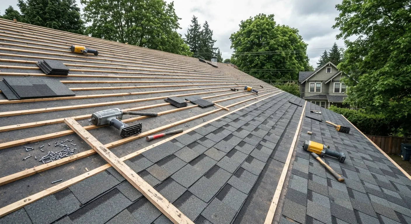 Asphalt shingle roof installation