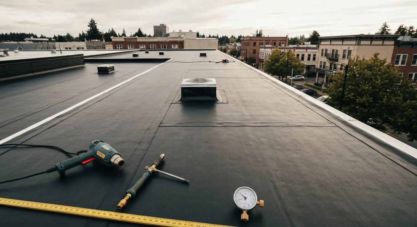 Flat roof installation
