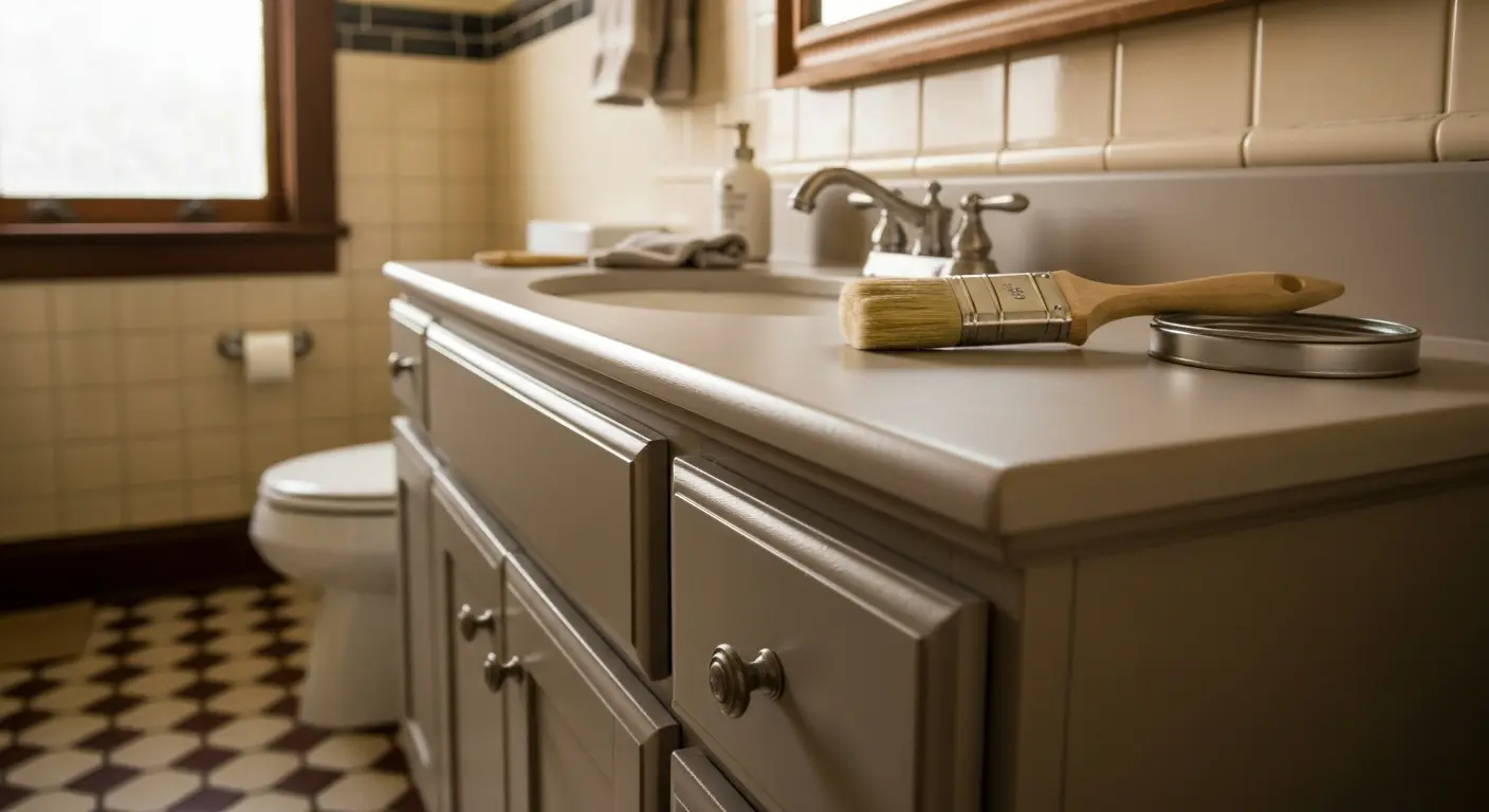 Bathroom vanity painted