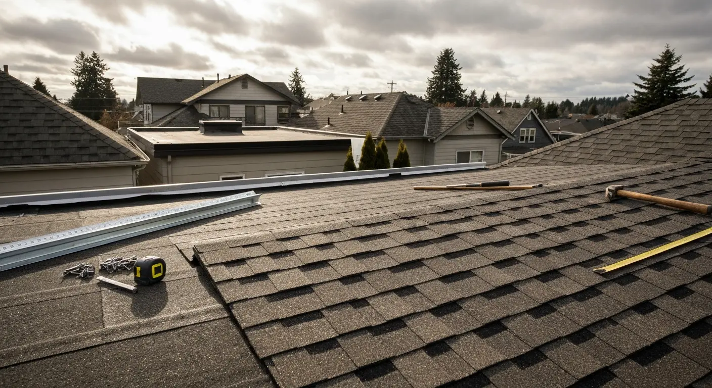 Shingle and flat roof installation