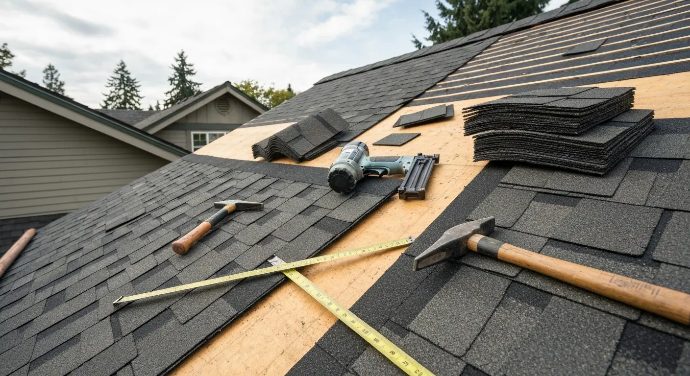 Asphalt shingle roof installation