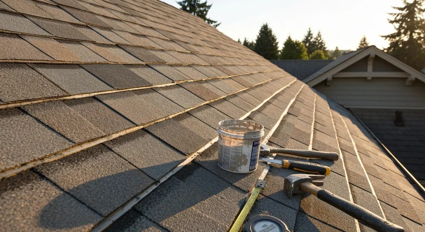 Roof repair on West Linn home