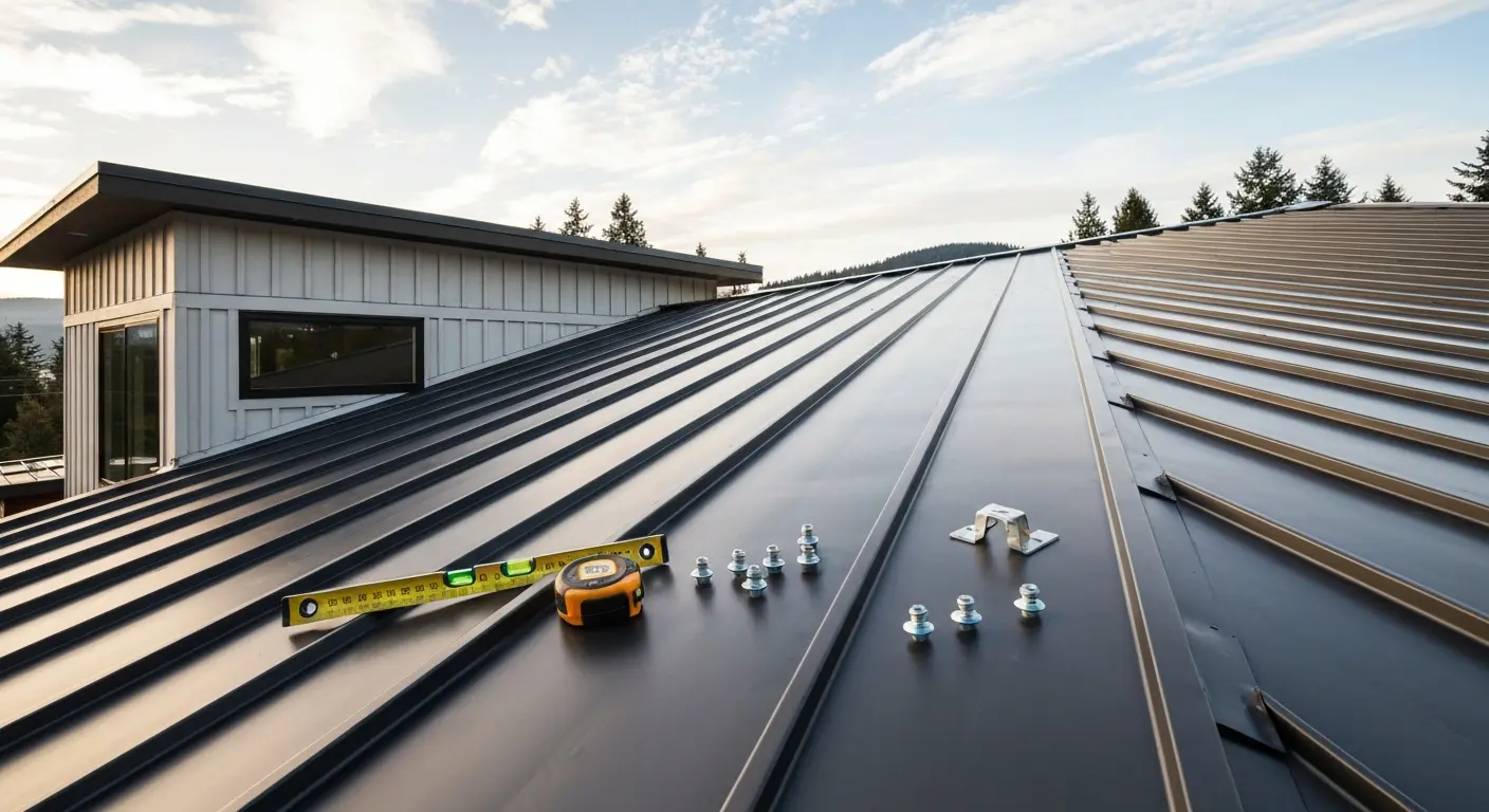 Metal roof installation