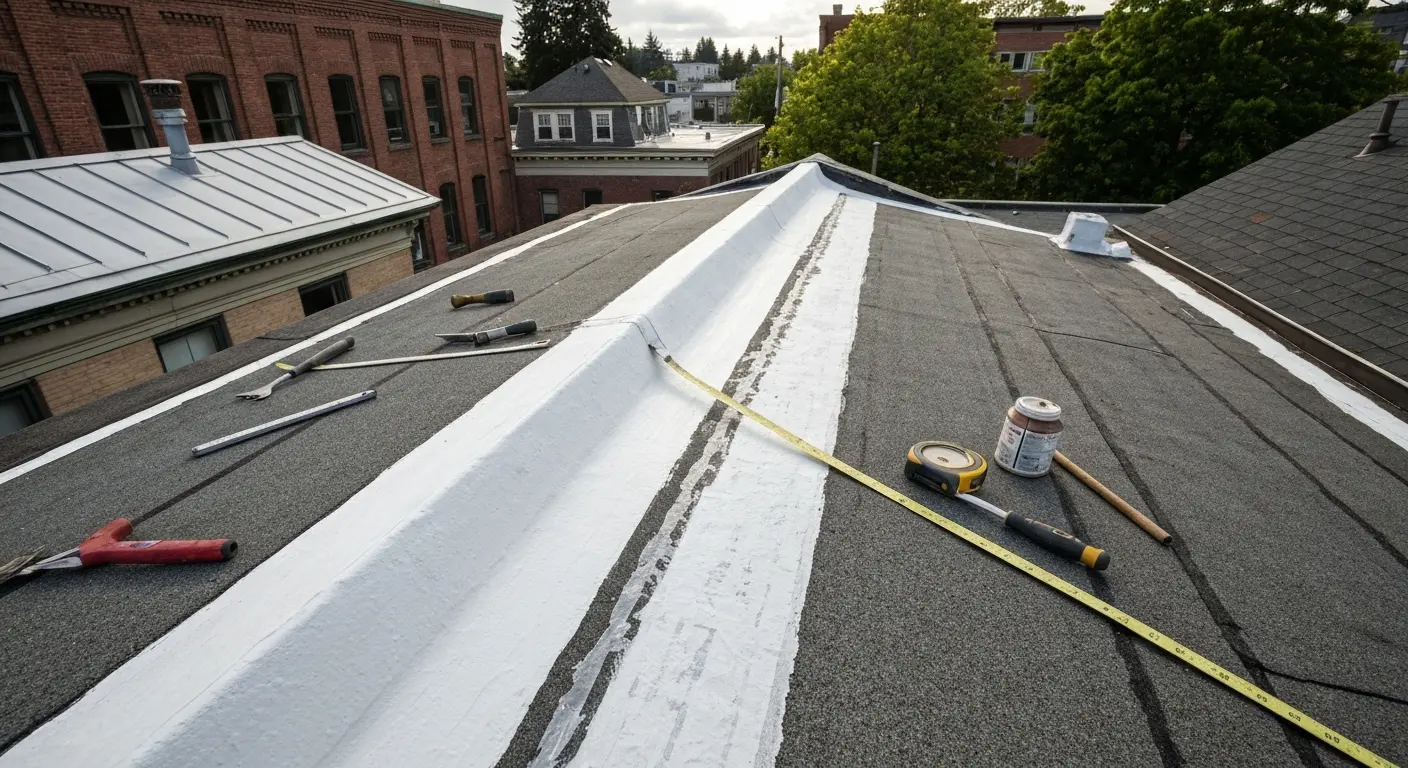 Flat roof repair work