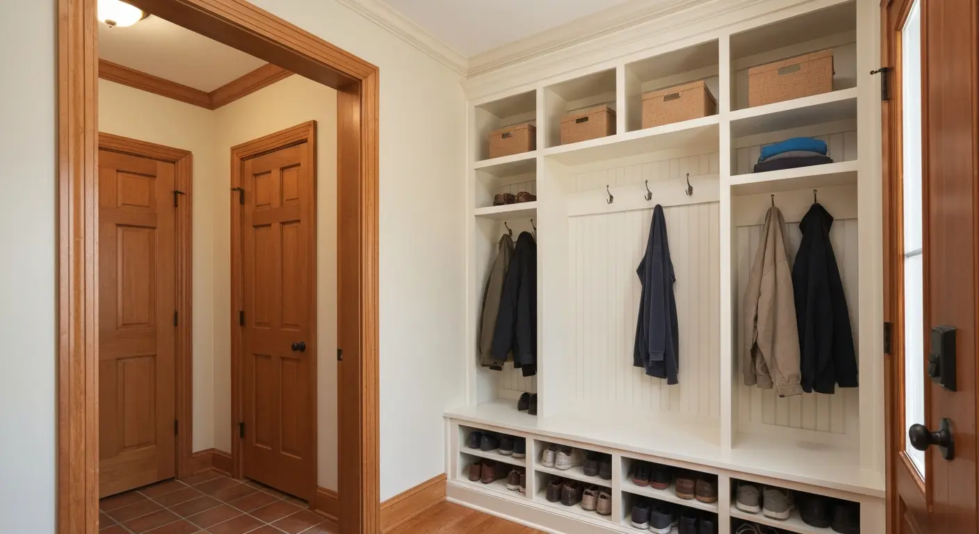 Mudroom cabinet installation