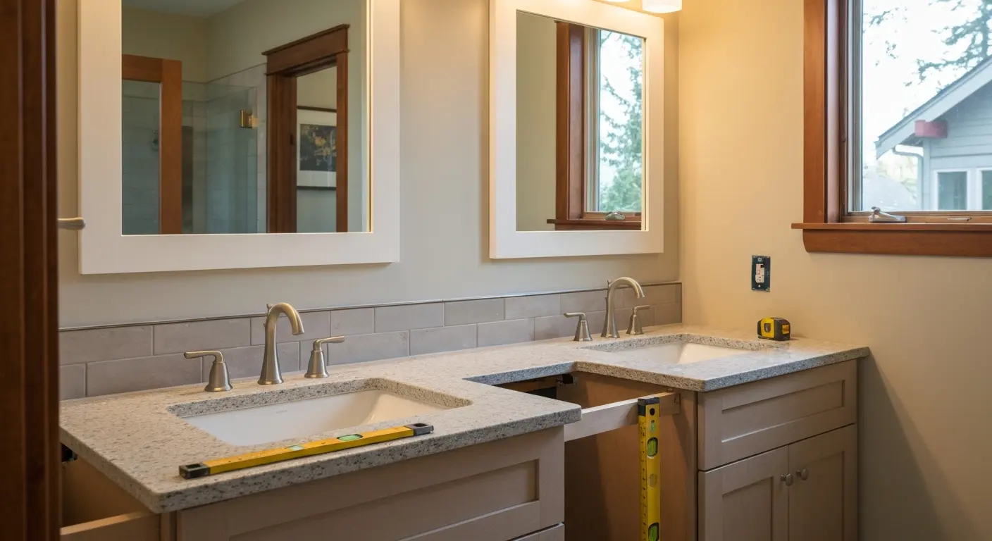 Standard bathroom vanity installation