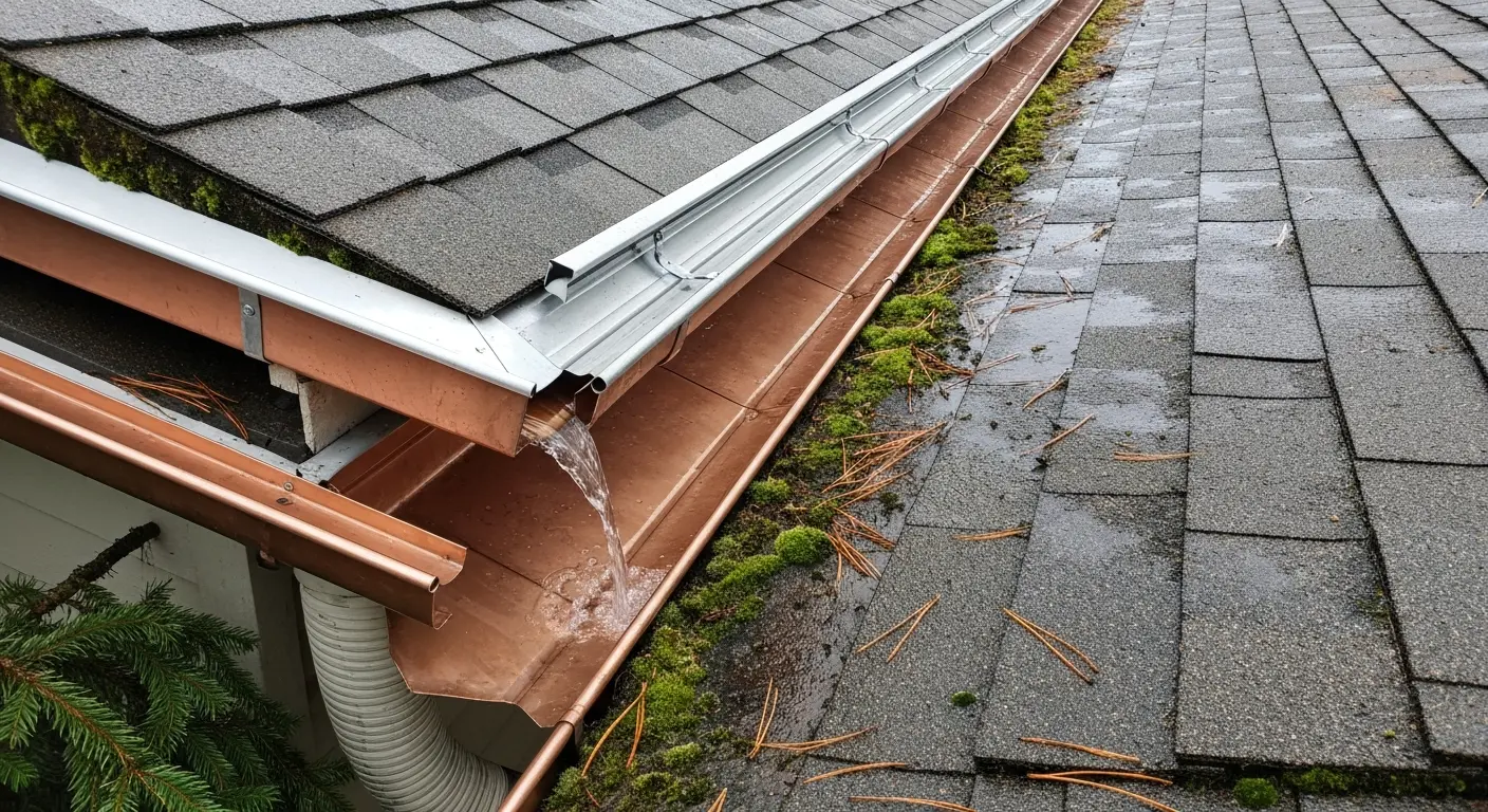 Roof inspection in rainy weather