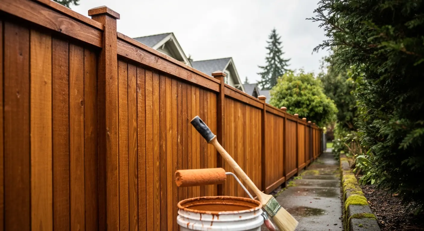Refreshed fence staining in Portland neighborhoods