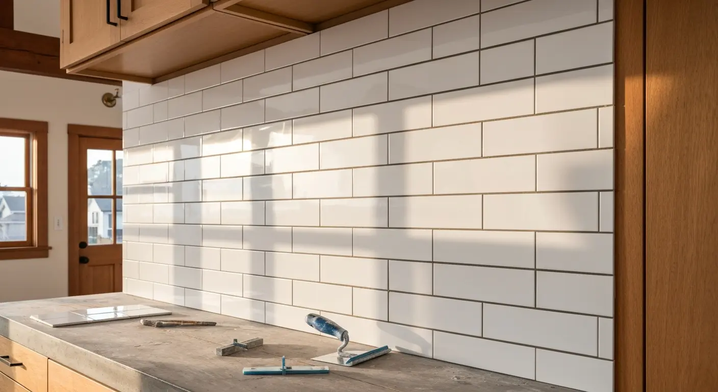 Subway tile backsplash