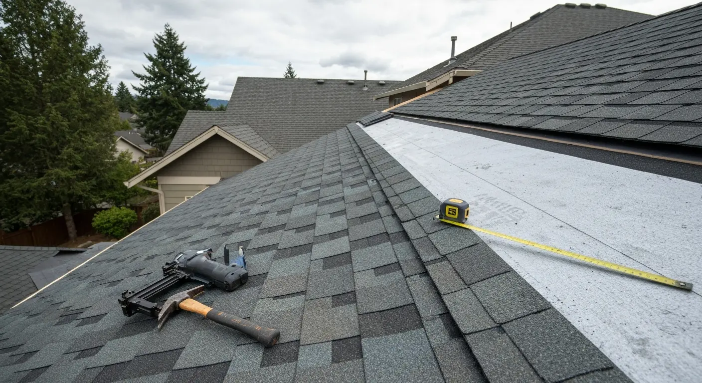 New roof installation on residential home