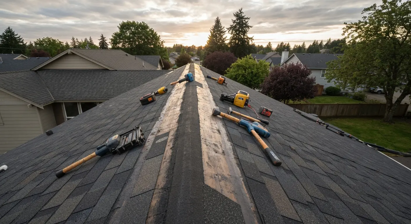 Emergency roof repair work