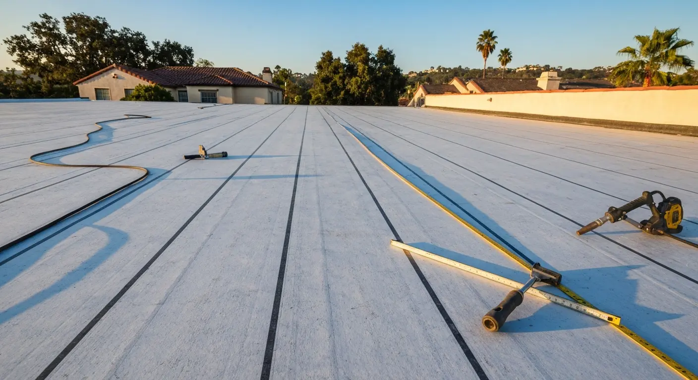 Flat roof TPO installation
