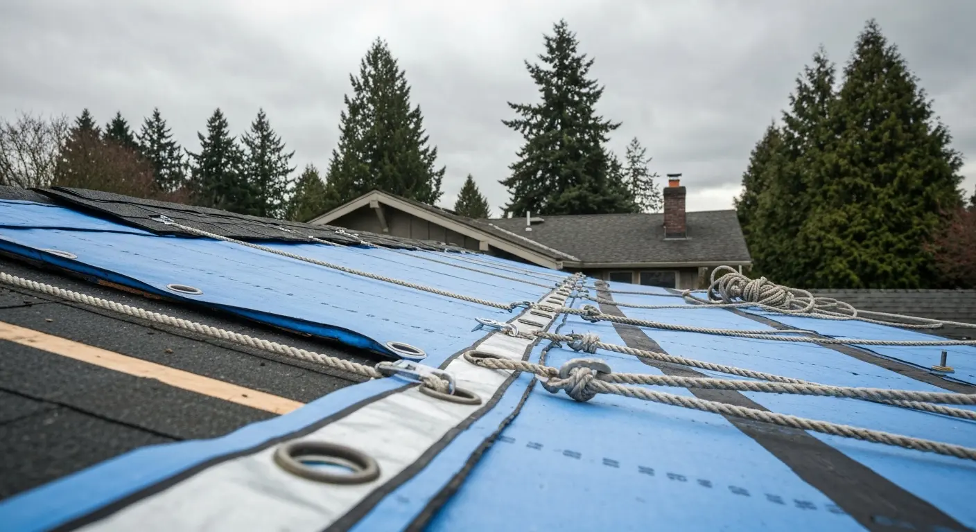 Emergency roof tarping