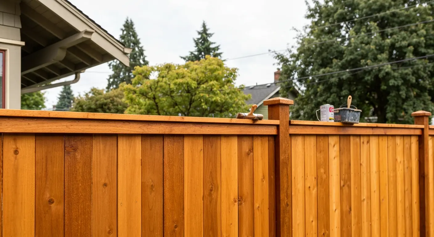 Cedar fence staining in Portland