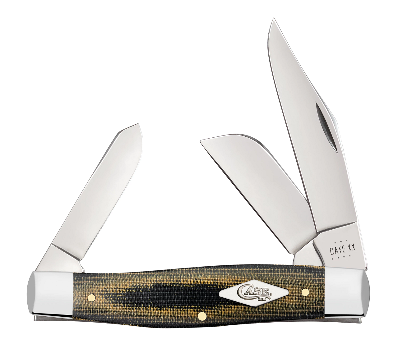 Large Stockman 23476 Black Green Micarta