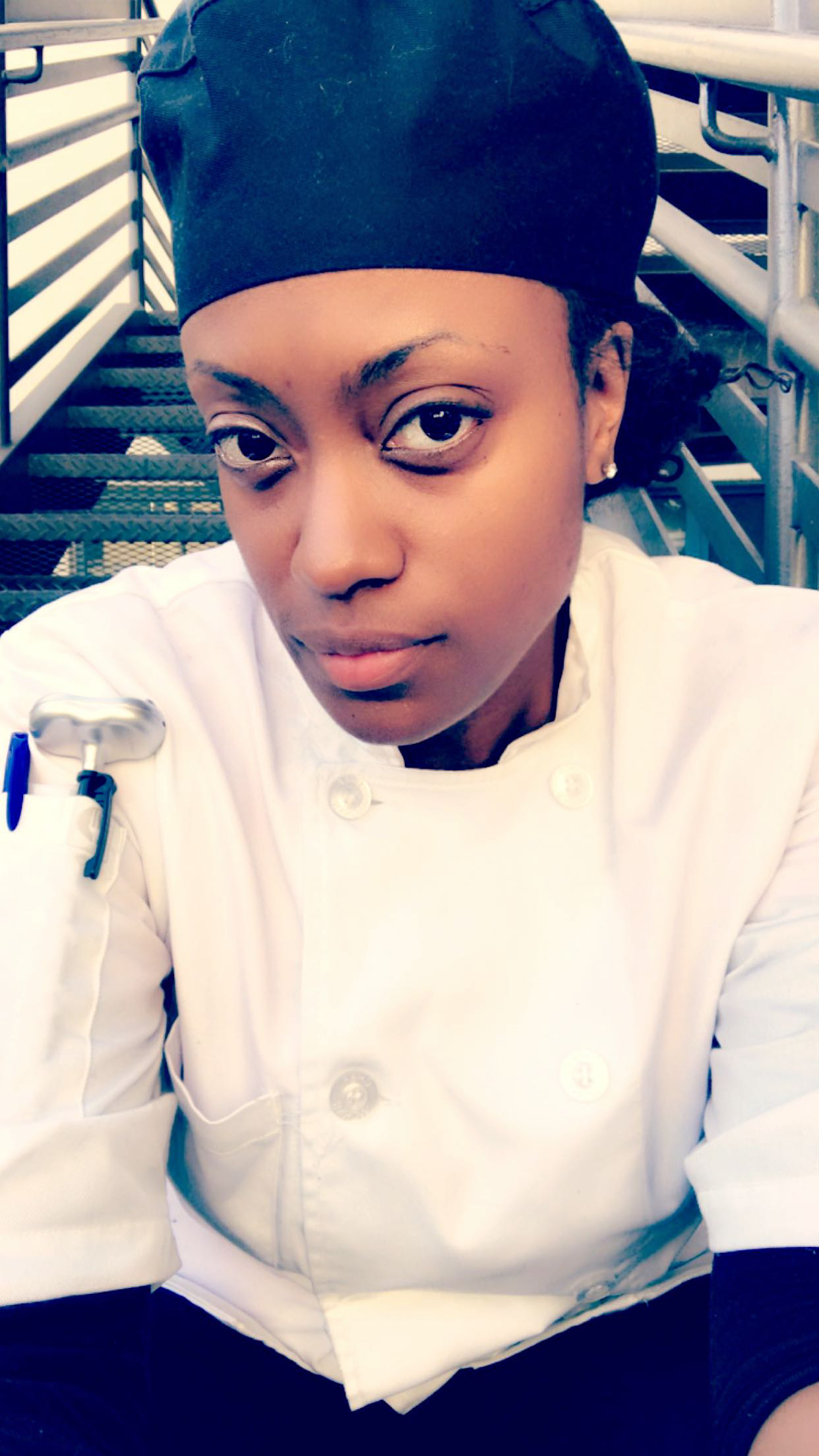 Chef Sabrina in chef whites