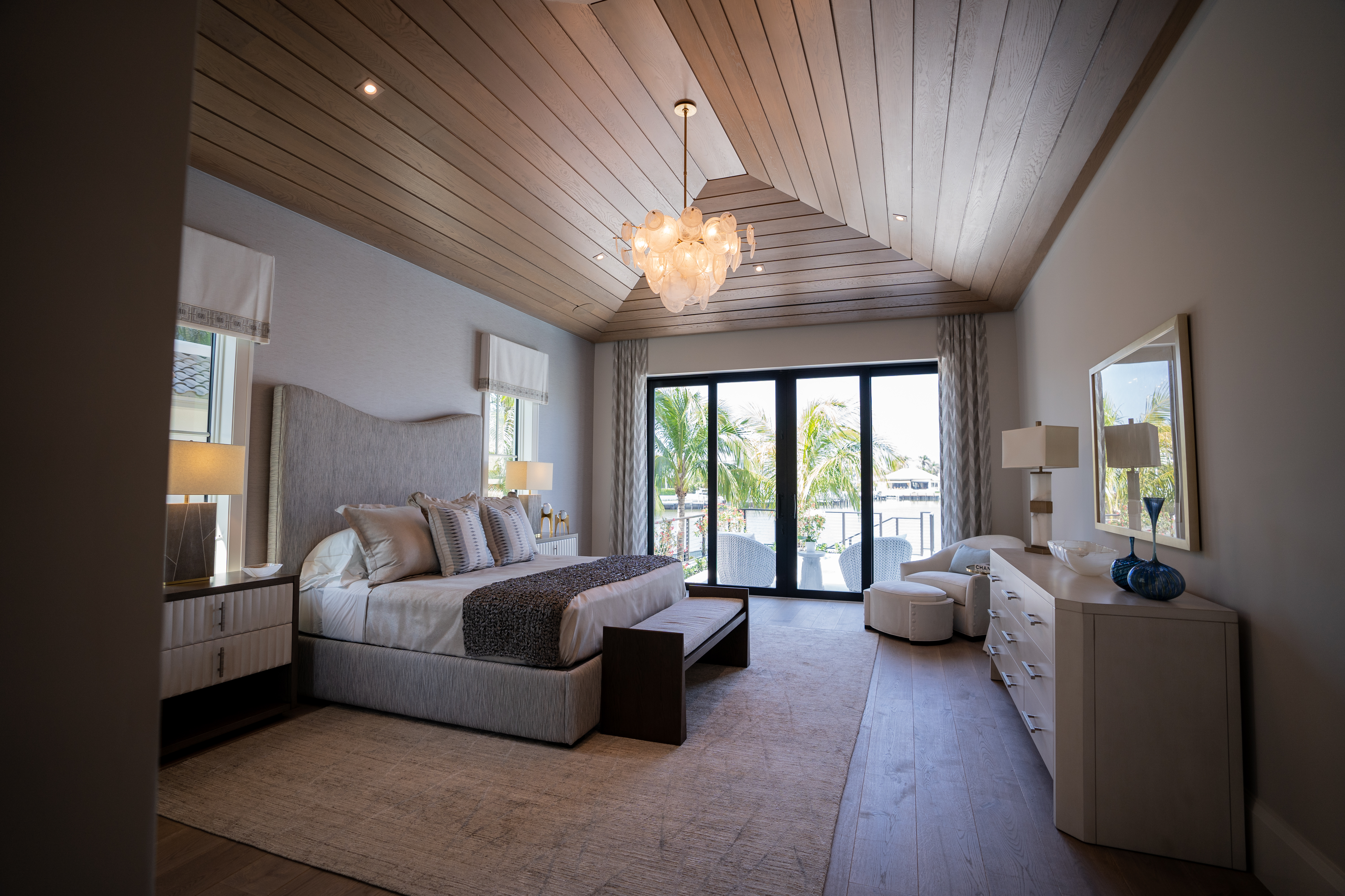 Custom architectural lighting in a Naples luxury villa