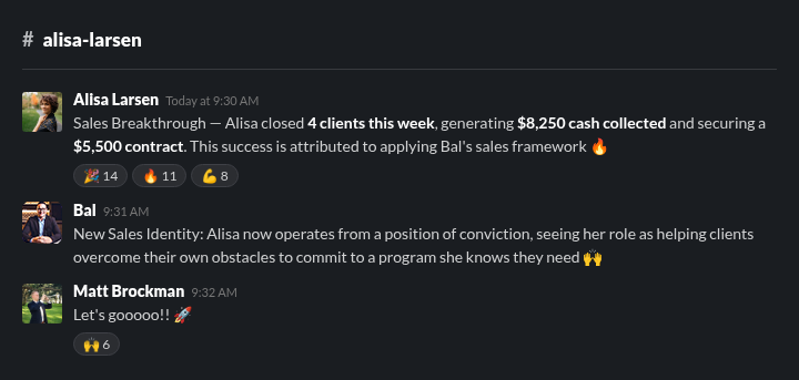 Alisa 4 clients $8250