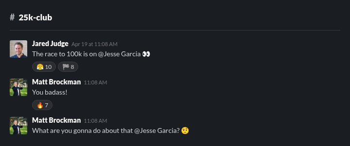 Jared — Race to 100k vs Jesse in 25k-club