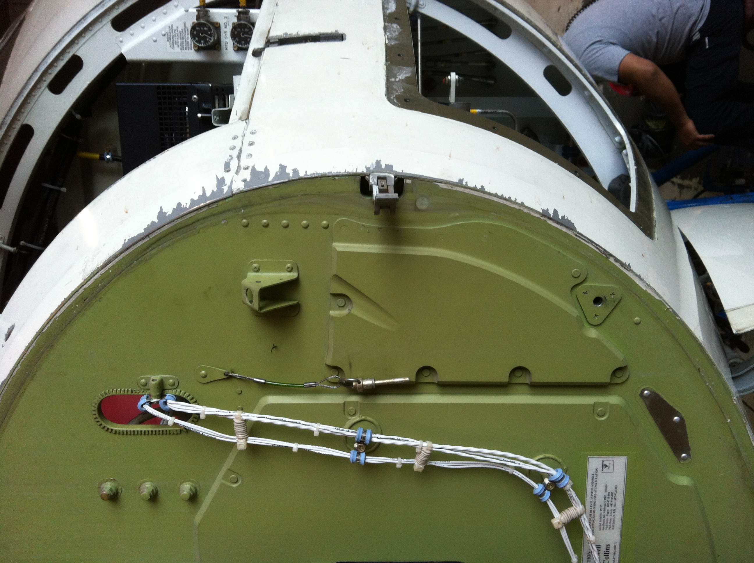 Aircraft green primer skin replacement.