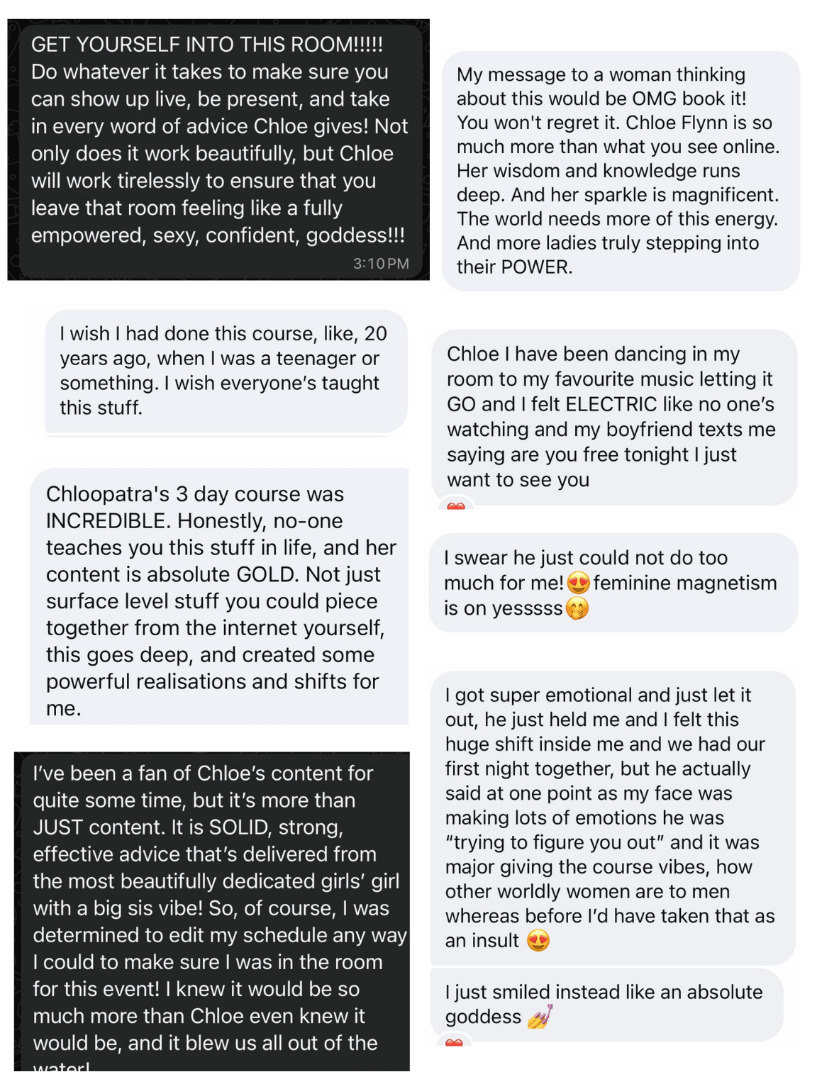 More messages from women who have done the transformation