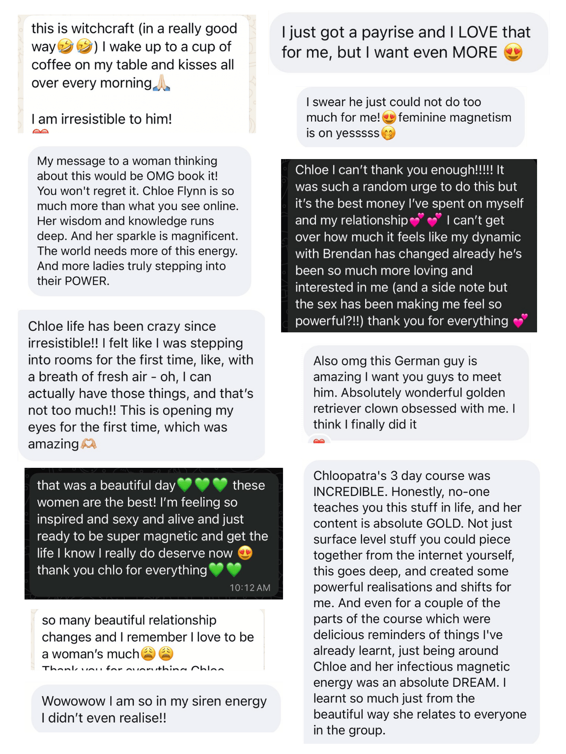 Messages from women who have done the transformation