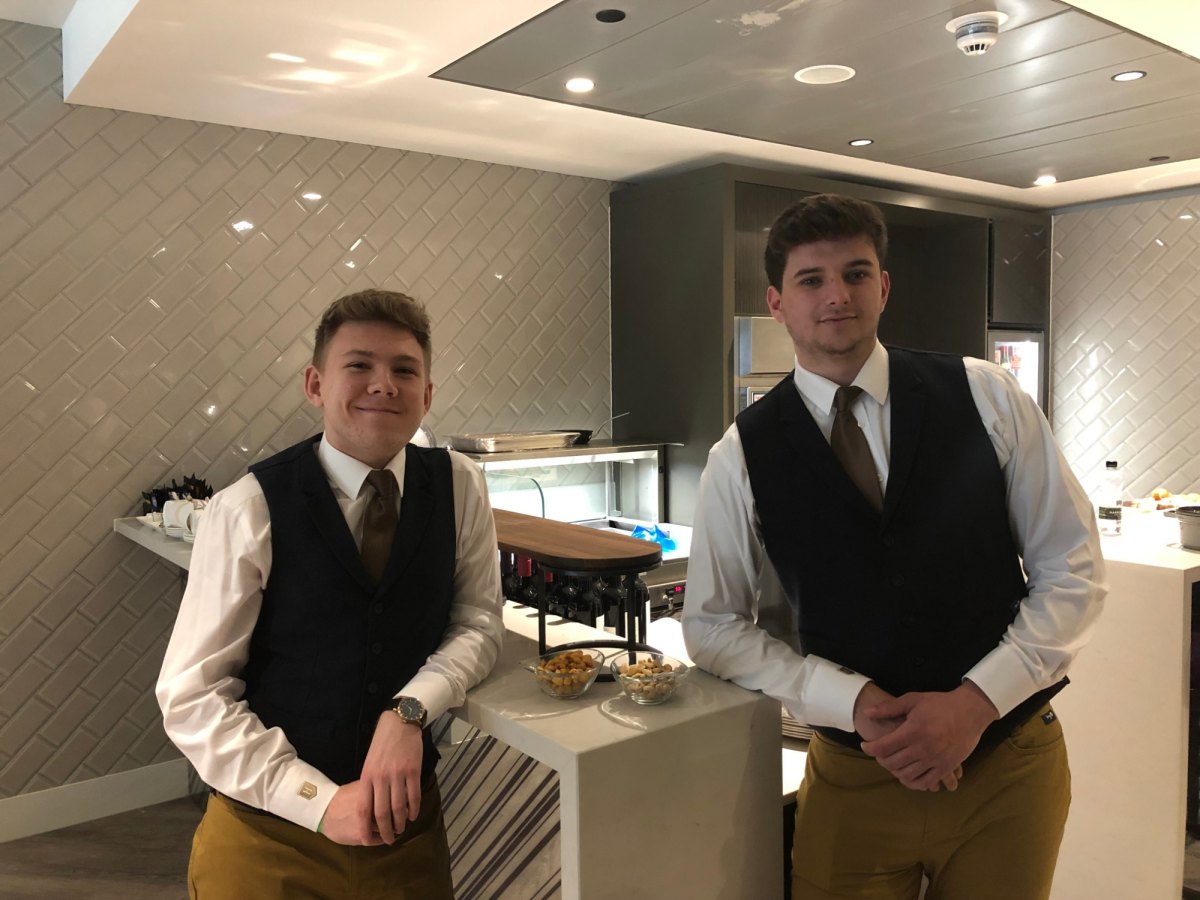 Bar team in uniform at a private hospitality event