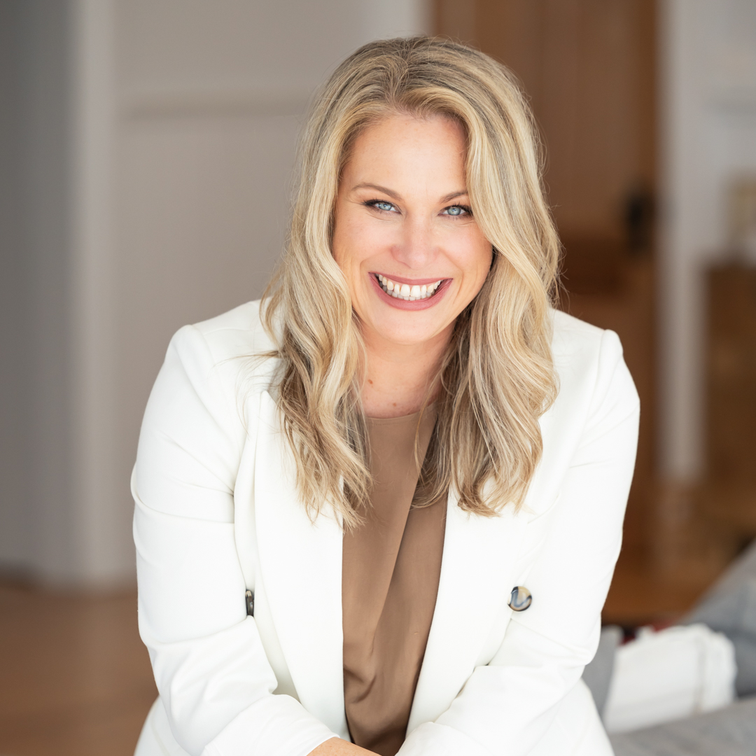 Portrait of a lady wearing a white jacket Alison McWhirter Personal branding Photography Melbourne