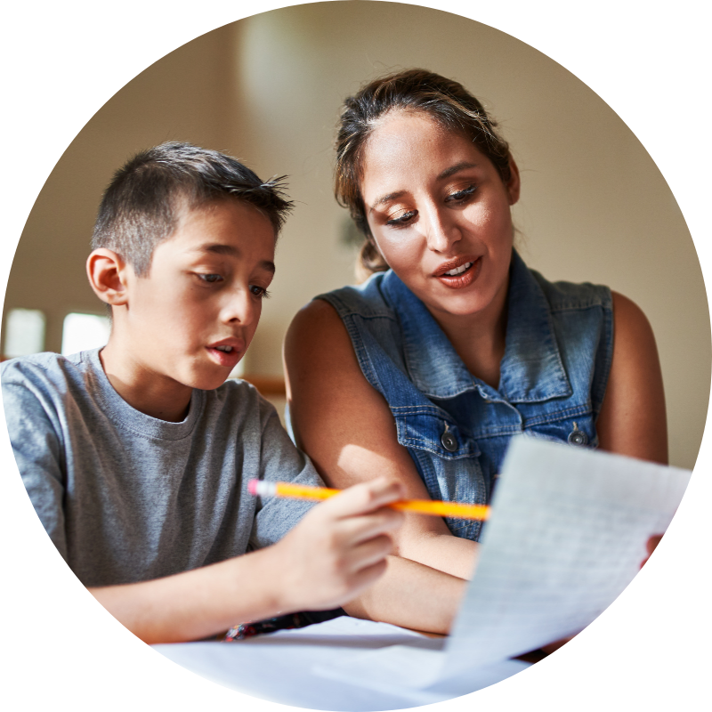 A parent and child learning together