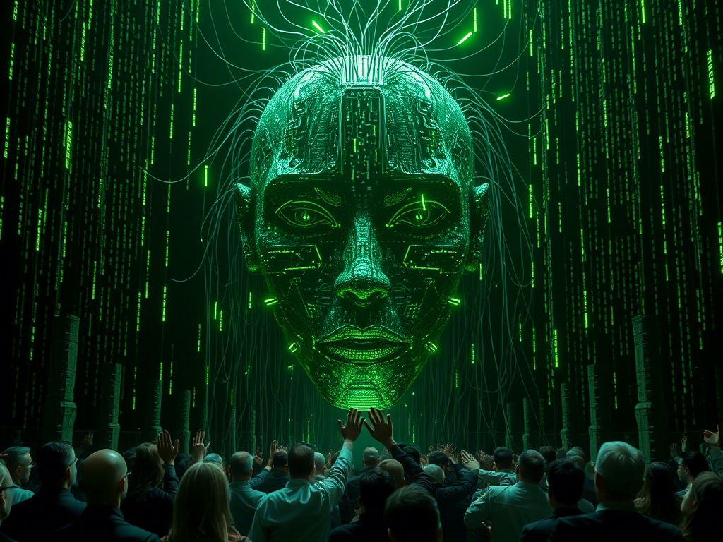 Robot working on AI automation dashboard