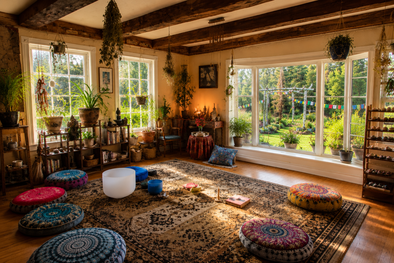Sacred meditation space at Wild Willow Farm New Hampshire
