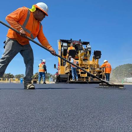 Fresh asphalt driveway