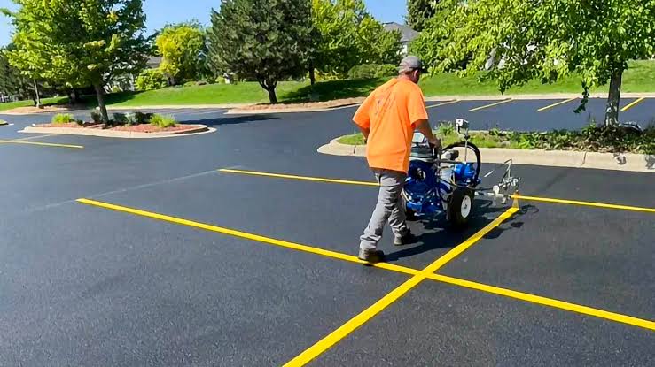 Line striping project by RBD Paving & Sons