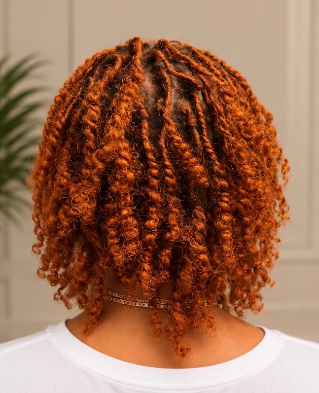 Fresh copper retwist, back view