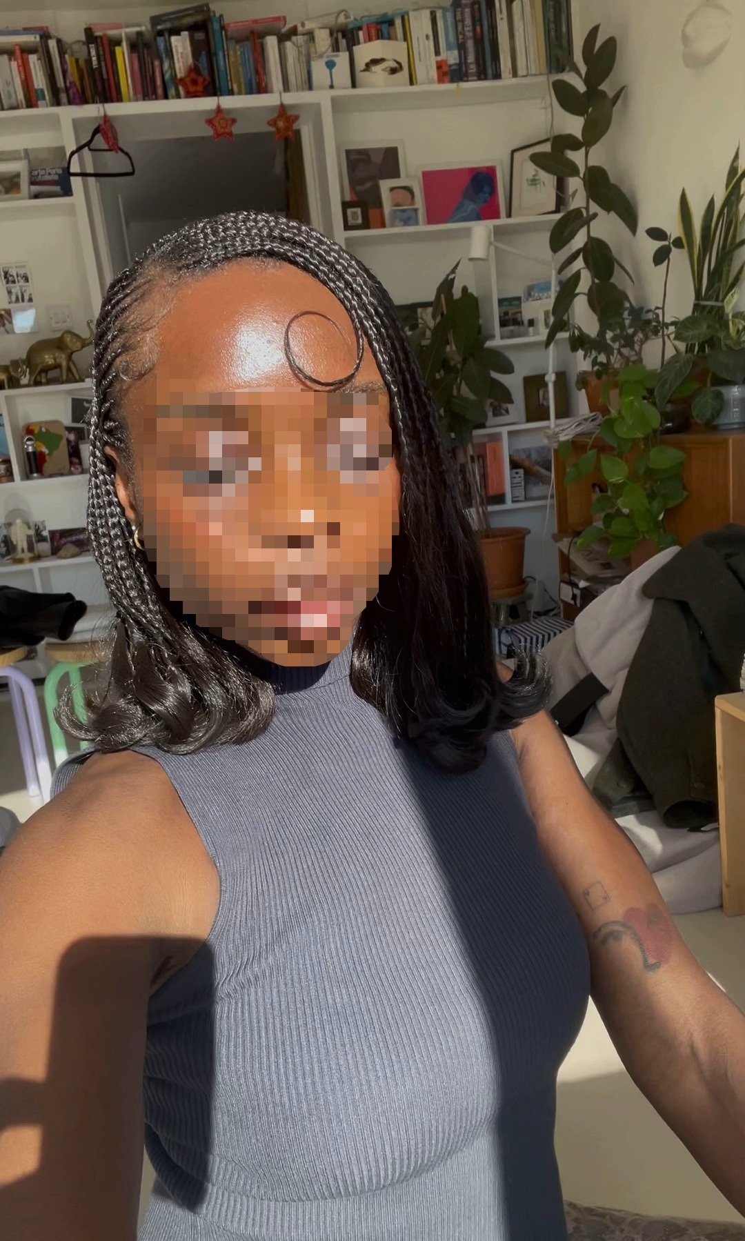 Fulani Flipped Bob with Cornrows