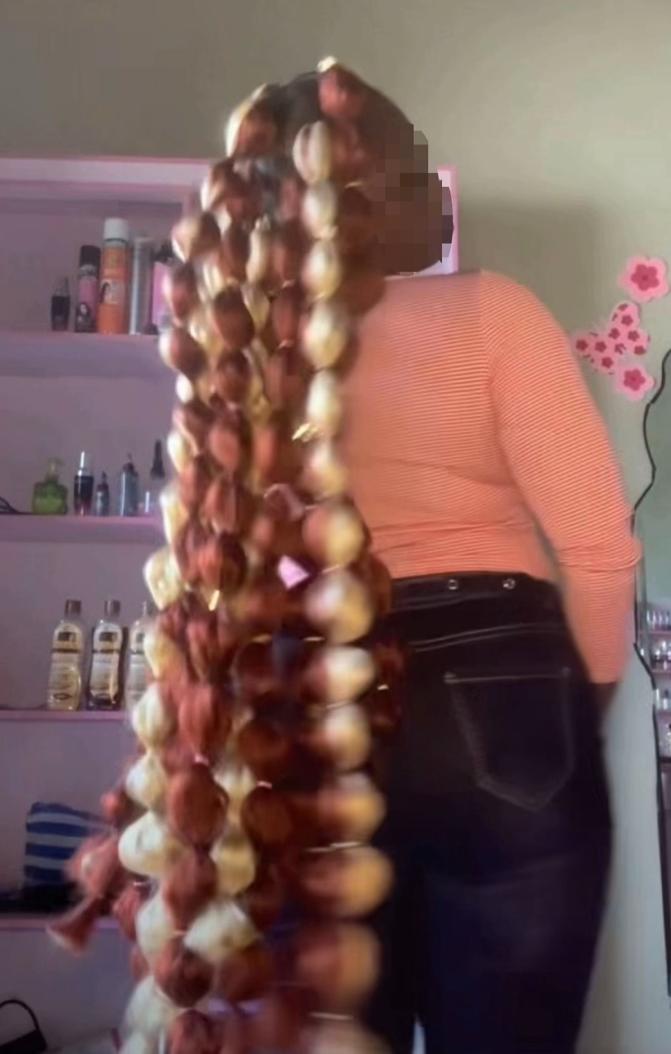 Knee-Length Cooper & Blonde Bubble Braids