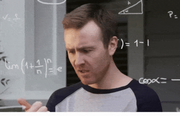 Frustrated business owner surrounded by confusing numbers and formulas