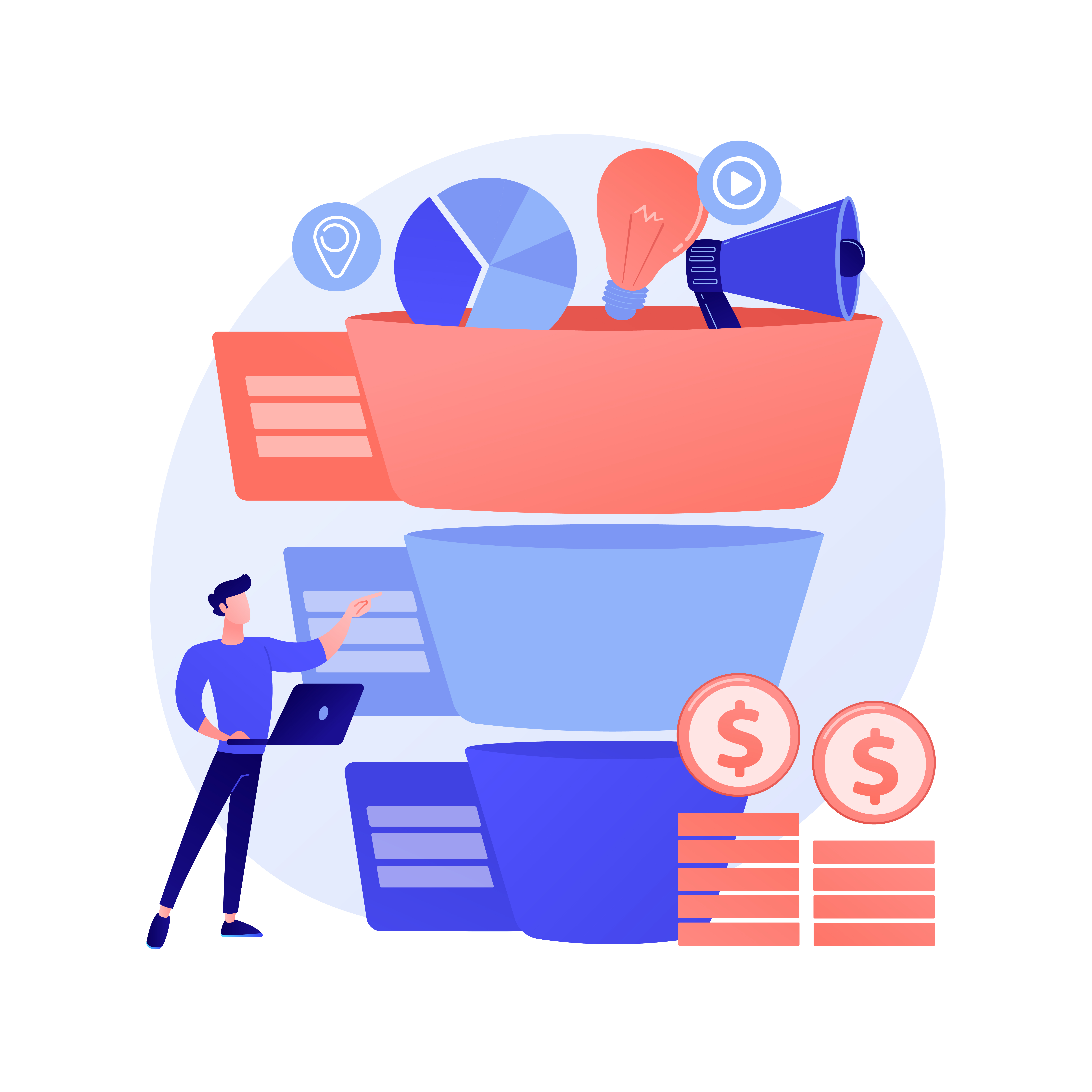 Graphics for sales funnel metrics Graphics for sales funnel metrics