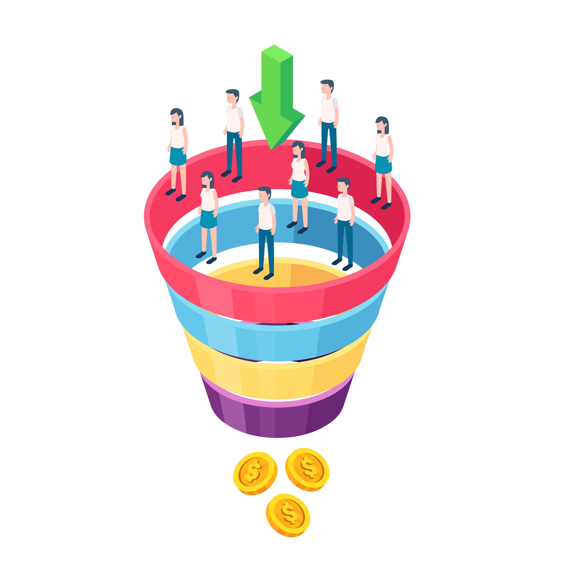 Graphics for b2b lead funnel stages Graphics for b2b lead funnel stages