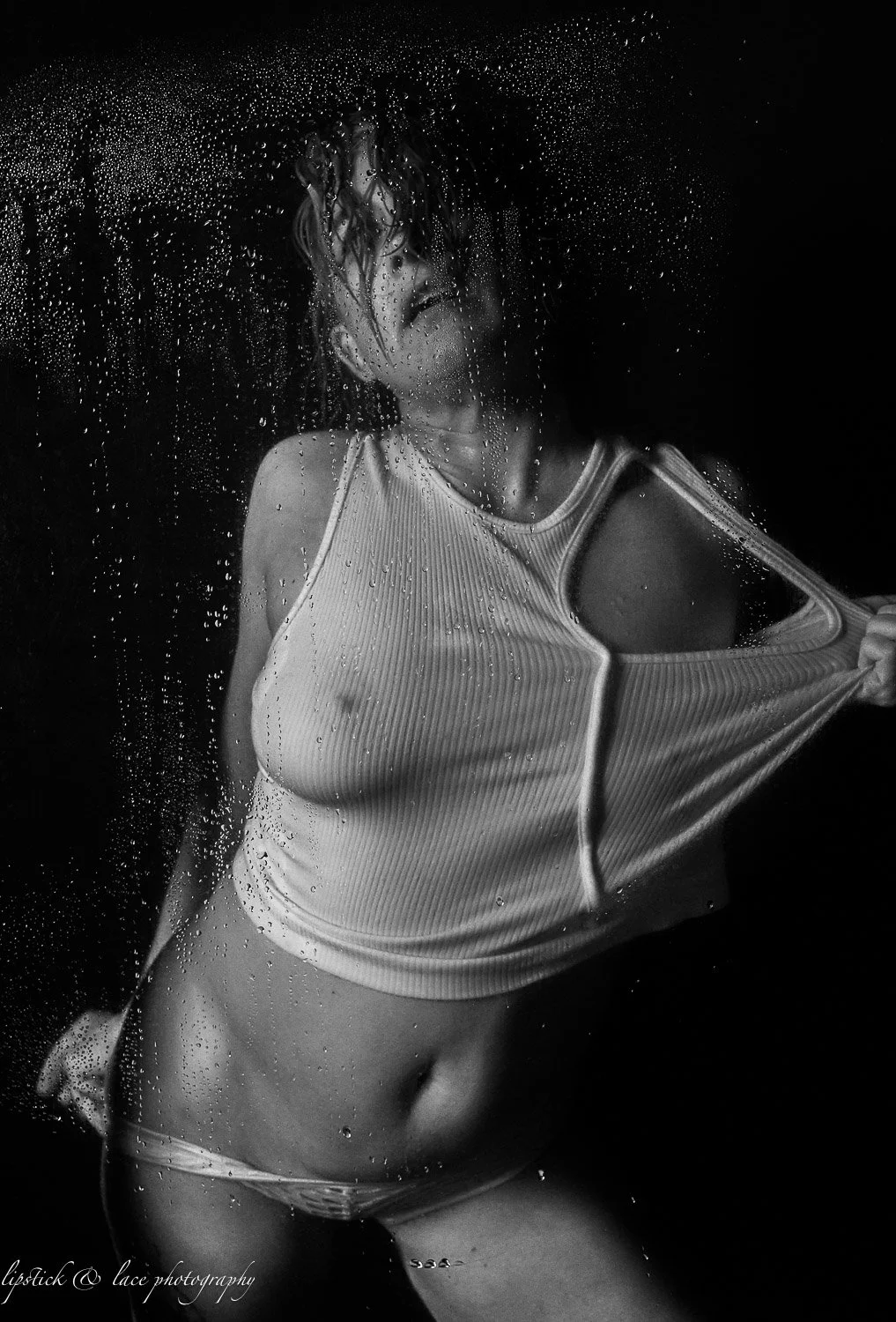 woman in shower