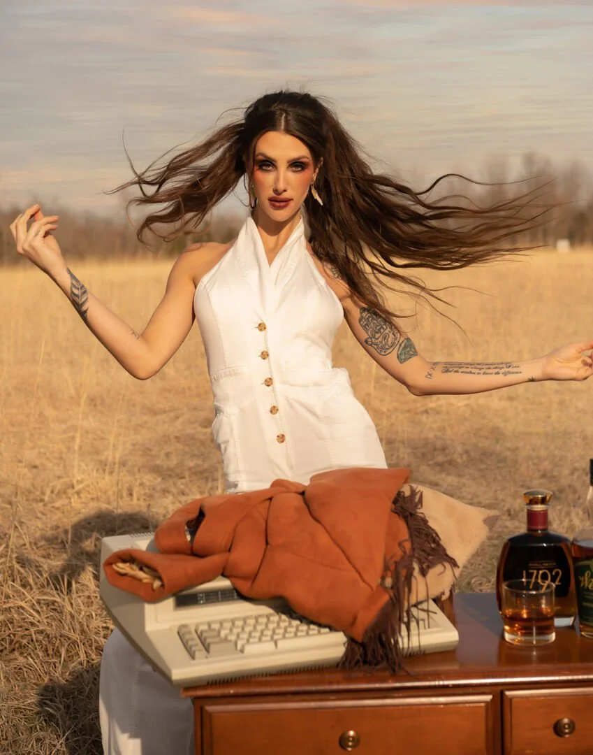woman in an outdoor office space