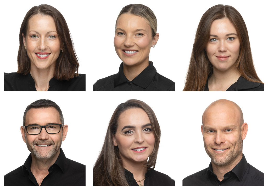 Corporate team headshot session with business professionals
