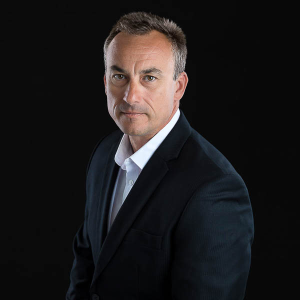 Personal branding portrait in a modern multi-light studio